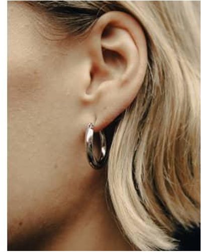 Nordic Muse Classic Hoop Earrings, Waterproof Stainless Steel - Natural