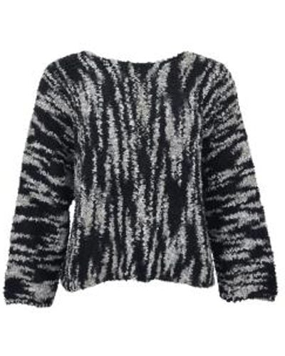 Black Colour Jersey karine knit - Negro