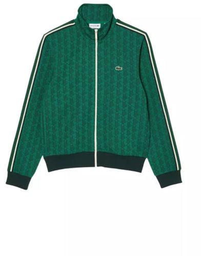 Lacoste Paris Jacquard Monogram Zipped Sweatshirt - Green