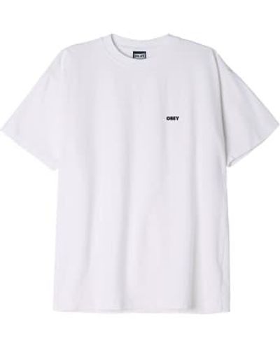 Obey Mutiges symbol schwergewichtiges t -shirt - Weiß
