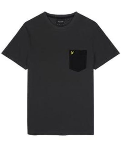 Lyle & Scott Contrast Pocket T-shirt Gunmetal/jet Small - Black