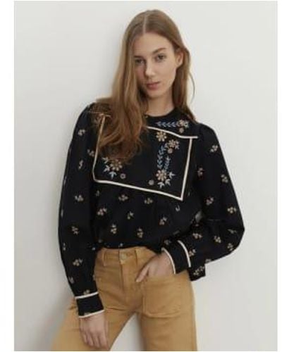 Sofie Schnoor Long Sleeve Embroidered Blouse - Marrone