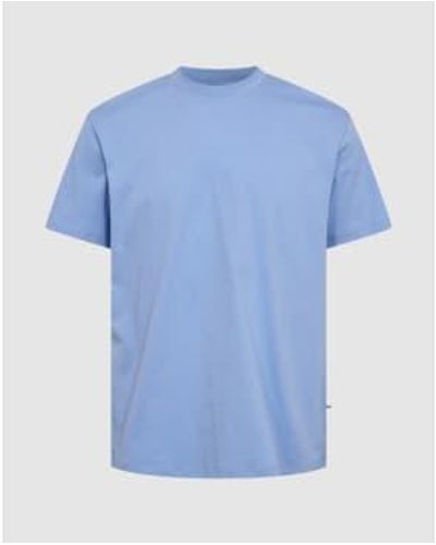 Minimum Aarhus Hydrangea Kurzarm-T-Shirt - Blau
