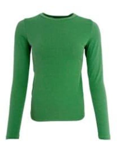 Black Colour Colour Faye Long Sleeved Top Grass Green - Verde