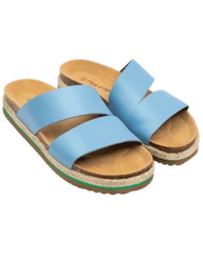 Nice Things Leather Bio Sandals - Blue