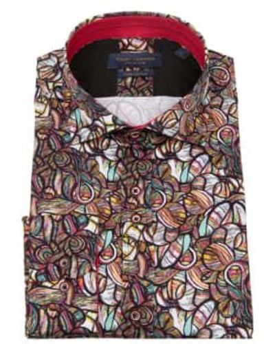 Guide London Abstraktes fleckenglasabdruck hemd - Mehrfarbig