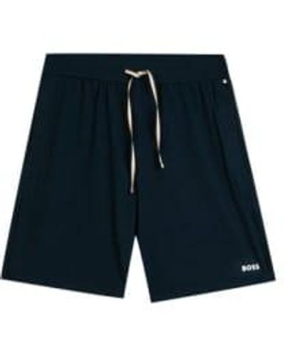 BOSS Unique shorts pantalones cortos pijama algodón elástico azul oscuro 50515394 402