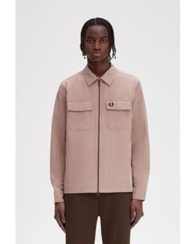Fred Perry Zip-through Overshirt Small - Pink