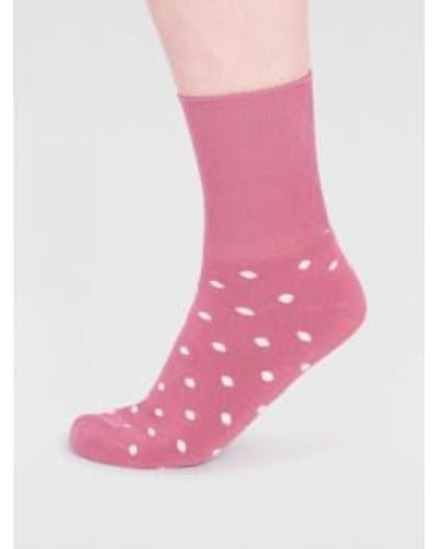 Thought Dusty Rose Spw780 Amara Organic Cotton Spot Walker Socks - Pink
