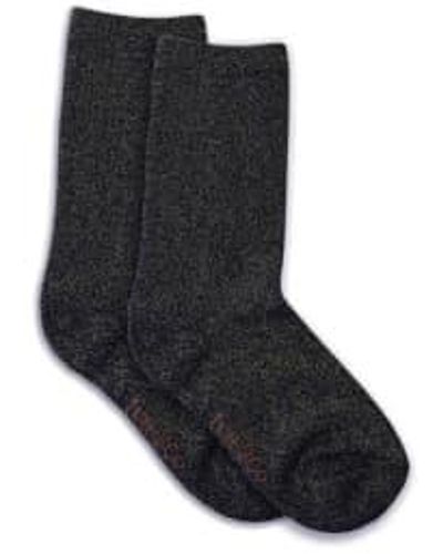 Tutti & Co Navy Metallic Socks Onesize / - Black