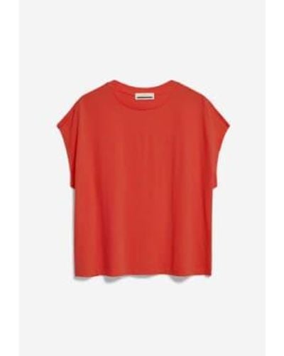 ARMEDANGELS Inaara Organic Cotton T Shirt Or Poppy - Rosso