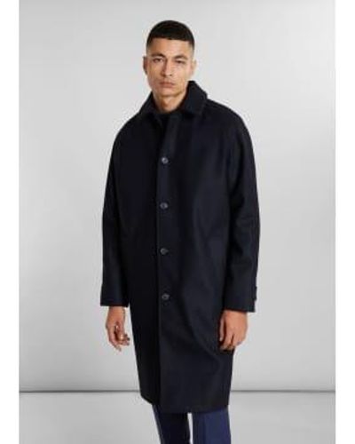L'Exception Paris Mac Loose-fitting Coat Raglan Sleeves Made - Blue