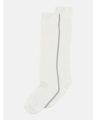 mpDenmark Inga Knee High Socks Snow - Bianco