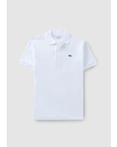 Lacoste Mens Classic Pique Polo Shirt In - Bianco