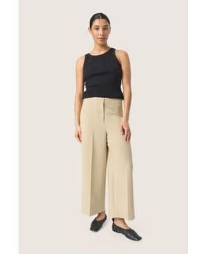 Soaked In Luxury Corinne Wide Cropped Trousers - Natural