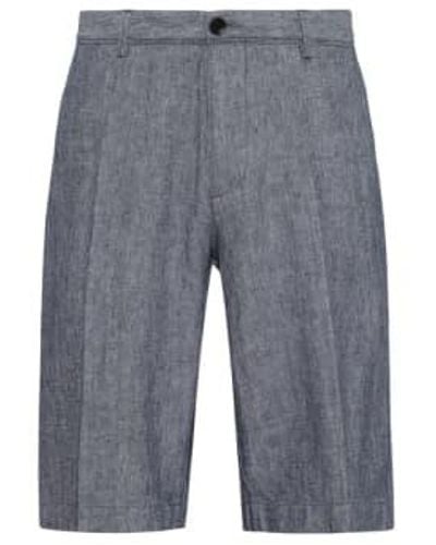 BOSS Rigan Dark Regular Fit Linen Shorts 48 - Gray