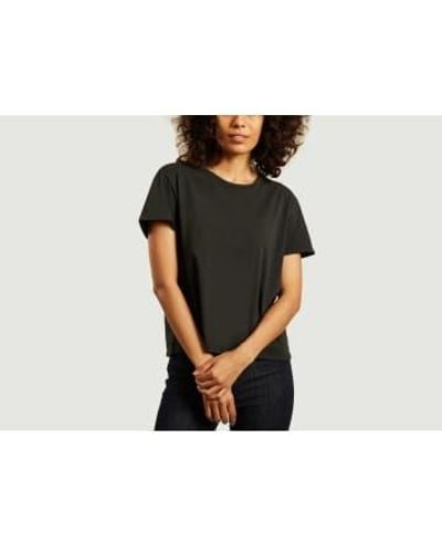Nudie Jeans Anthracite Lisa Cropped T Shirt L - Black