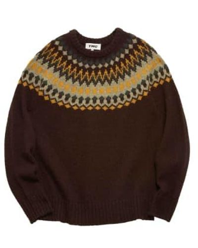 YMC Ailes tricot brun multi - Marron