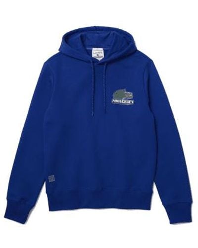 Lacoste X minecraft crocodile sweatshirt hoodie blau