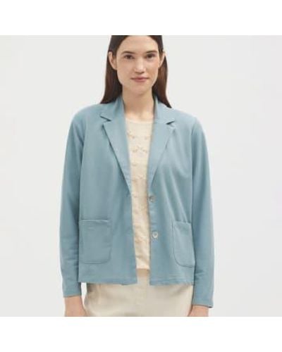 Nice Things Basic Linen Jacket Aquan Green - Blu