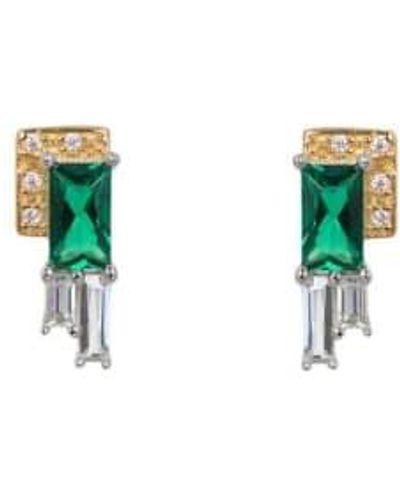 V By Laura Vann Audrey Green Stud Earrings Plated / Emerald