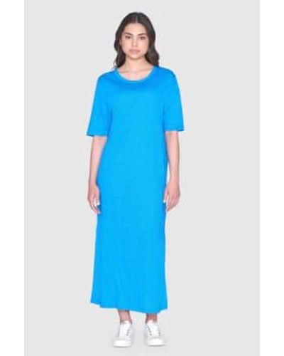 Knowledge Cotton Linen Malibu T Shirt Dress - Blu
