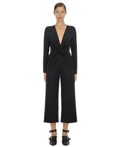 Self-Portrait Twist Front Jumpsuit 8 / - Black