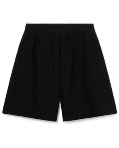 Kate Sheridan Linen Pleat Play Shorts M/l - Black