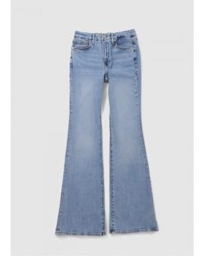 GOOD AMERICAN Womens Good Legs Flare Jeans With Split Pockets In 1 - Blu