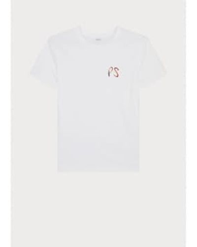 Paul Smith Ps logotipo remolino camiseta col: 01 blanco, tamaño: m