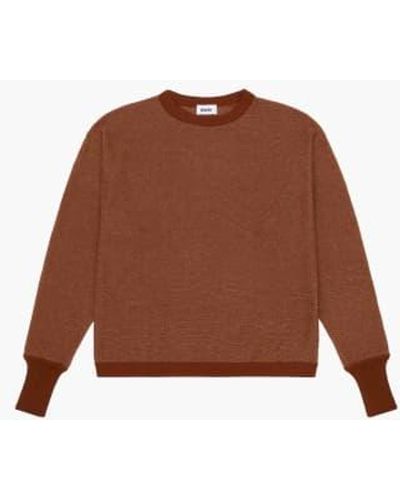 Diarte Brick Omega Cotton Sweater - Marrone