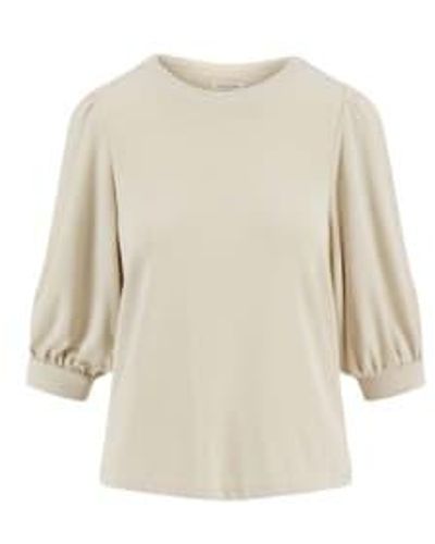 Zusss Top With Puff Sleeve Large - Natural