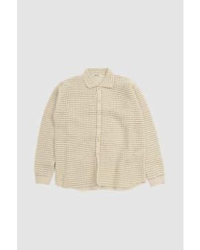 AURALEE Hand Crochet Knit Shirt Light Khaki - Neutro