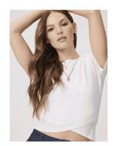 PAIGE Noemi Cross Over T Shirt Size S Col - Bianco