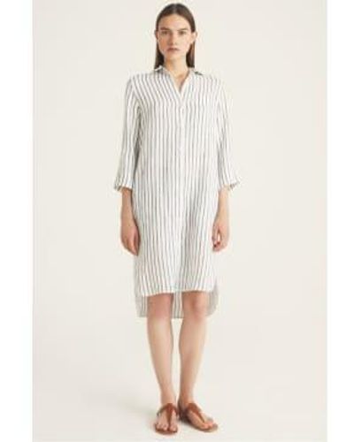 ROSSO35 Stripe Shirt Dress - White