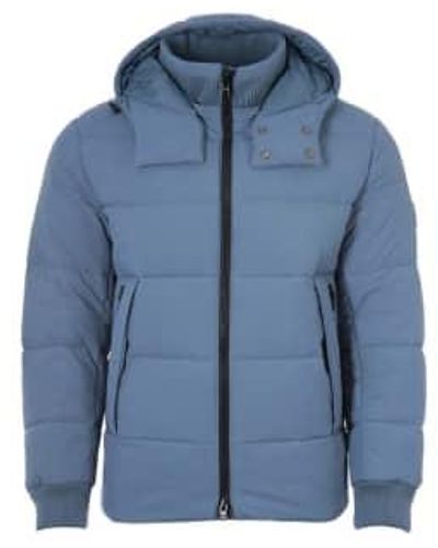 BOSS Bright Water Repellent Detachable Hood Padded Jacket - Blu