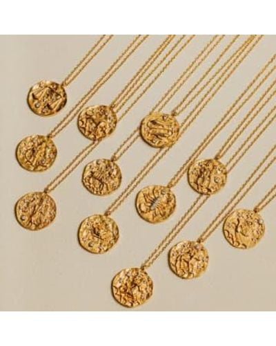 Orelia Zodiac Medallion Necklace - Metallic