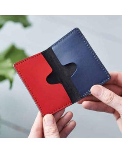 VIDA VIDA Porte-cartes en cuir avec blocs couleur - Rouge
