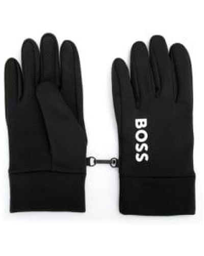 BOSS Boss Running Gloves 3 Running Gloves With Logo Detail 50496570 001 - Nero