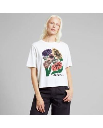 Dedicated Memphis Flowers T Shirt - Bianco