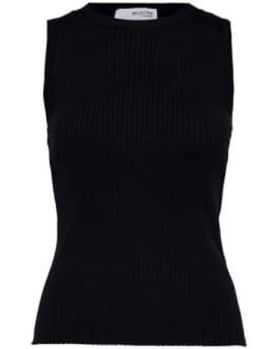 SELECTED Blouse en tricot à collier noir slflydia