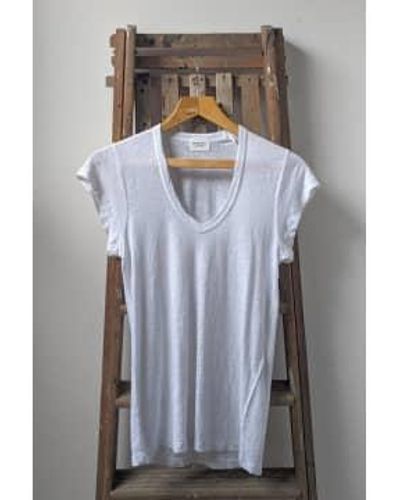 Isabel Marant Camiseta lino blanco zankou