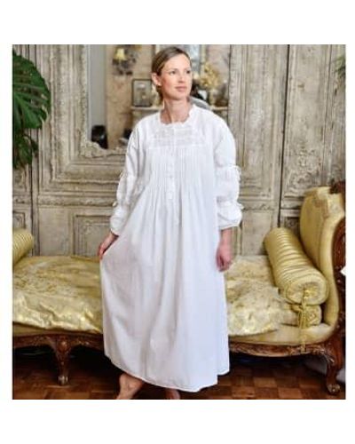 Powell Craft Ladies Long Sleeve Nightdress 'victoria' One Size - White