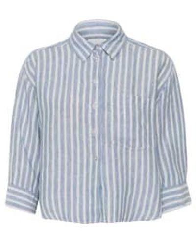 Part Two Enava Shirt Stripe 38 - Blue