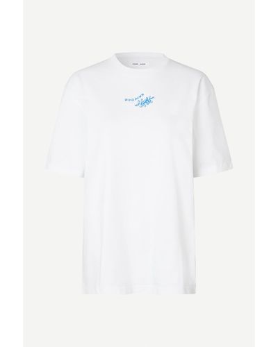 Samsøe & Samsøe Camiseta connected 11725 sawind unisex - Blanco