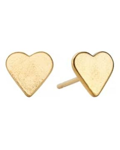 Posh Totty Designs Plated Mini Heart Stud Earrings Plated Sterling Silver / - Natural