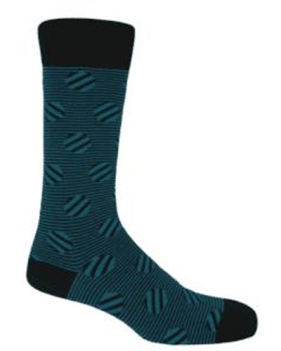 Peper Harow Sable Polka Stripe Socks One Size - Blue