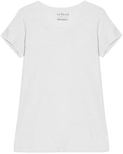 Cashmere Fashion Velvet Baumwoll Shirt Tilly Kurzarm - Weiß