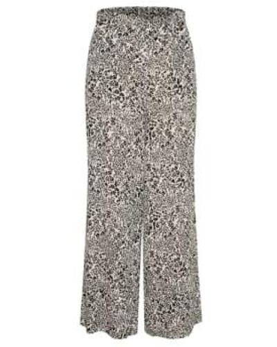 Soaked In Luxury Zaya Pants In And White Ditsy Print - Grigio