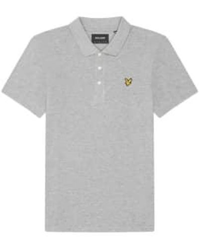Lyle & Scott Plain Polo Shirt Mid Marl - Grigio